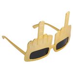 Middle Finger Eyeglasses, Novelty Golden Party Sunglasses, Funny Masquerade Photo Booth Glasses for Adults Kids