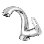 Rocio Brass Bathroom Kitchen Wash Basin Sink Swan Neck Tap Brass Spout Neoperl Aerator Deck Mounted 10 Year warranty