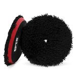 SPTA Microfiber Polishing Pad, 2Pcs 6Inch 150mm Microfiber Pads Microfiber Cutting Disc Microfiber Finishing Disc with Hook & Loop Backing for Car Buffer Polisher Cutting Buffing Waxing and Polishing