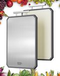 SNOWCLAD Stainless Steel Cutting Board,Double Sided Steel Cutting Boards for kitchen,Stainless Steel/Wheat straw pp Large Board for meat,non toxic Chopping,16 * 11 Inch,Dishwasher Safe