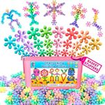 Curious 2 Learn Pastel Colors Building Blocks 300ct - Kids STEM Toys Educational Building Toys- Discs Sets Interlocking, Solid Plastic for Preschool Kids Boys and Girls Aged 3+, Creativity Kids Toys