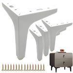 Sofa Legs Autuwintor Modern Furniture Sofa Legs Cabinet Legs Cupboard Legs Metal Furniture Legs Industrial Triangle Tdesk Legs White Furniture Legs 5 Inch with Mounting Screws Set of 4