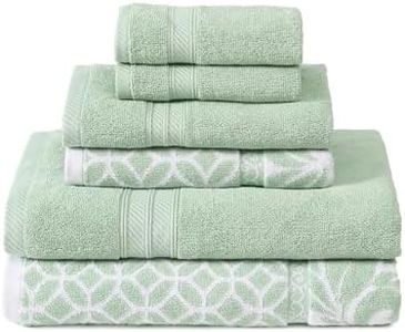 Modern Threads Trefoil Filigree 6-Piece Reversible Yarn Dyed Jacquard Towel Set - Bath Towels, Hand Towels, & Washcloths - Super Absorbent & Quick Dry - 100% Combed Cotton