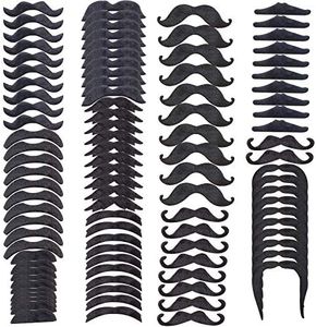 60 Pcs Fake Mustache Fake Beard Face Mustaches Novelty Self Adhesive Mustaches Hairy Black Mustaches Costume Facial Hair False Mustaches Mexican For Adults Kids Birthday Christmas Halloween Party