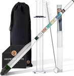 Brewer's Elite Hydrometer - for Home Brew Beer, Wine, Mead and Kombucha - Deluxe Triple Scale Set, Hardcase and Cloth - Specific Gravity ABV Tester (Hydrometer & Glass Test Jar Kit)