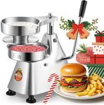 Newhai 6-inch Commercial Burger Patty Maker 150mm Hamburger Press Patty Make Stainless Steel Burger Smasher Hamburger Forming Processor with 400 Pcs Patty Papers for Beef Pork Chicken Patty (6 inch)