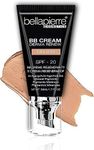 bellapierre BB Cream with SPF 20 - Tinted Sunscreen, Concealer, Matte Foundation, & Moisturizing Face Cream | Lightweight Formula + Pump Top Applicator | Non-Toxic & Paraben Free | 1.7 Oz - Medium