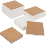 LEXININ 15 PCS 4 x 4 Inches Square Ceramic Tiles, White Unglazed Ceramic Coasters with Cork Backing Pads for DIY, Craft