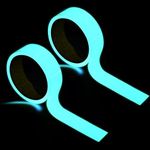 Globellapro 2 Rolls 10M*10MM Blue Glow in Dark Tape Fluorescent Adhesive Tapes For Lighting Party Supplies/Stairs Stage