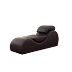 SHINE WOOD ART Leatherate Tantric Chaise Loung Chair, Yoga Chaise Lounge,Chaise Sofa Modern Lounge,Relaxing Chaise Lounge Chair, loveseats and chaises with Cushion, Brown Color
