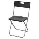 IKEA Steel Foldable/Durable Chair With Cut-Out Handle/Back Rest- Black By Stockland