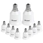 DiCUNO E12 to E26 Adapter, Convert Chandelier Socket to Medium Socket, LED Light Bulbs Converter, Max Wattage 200W, 200 Degree Heat Resistant (10-Pack)