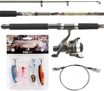 Mitchell Tanager Camo, Fishing Rod and Reel Combo, Spinning Combos, Allround Fishing, with line and Lures for Fishing for Trout and Perch, Unisex, Green Camouflage, 2.4m