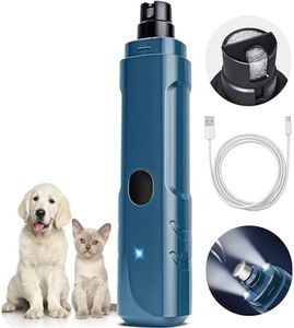 ADVWIN 3-Speed Dog Nail Grinder, Electric Pet Nail File with 3 Ports, Low Noise USB Rechargeable with 2 LED Lights, Dog Nail Trimmer Painless Paw Grooming for Medium Large Dogs & Cats