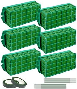 UCEHIPAW 6 Pcs Floral Foam Cage with Tape and Wire 11.8 x 4.3 x 3.1 Inch Floral Foam Arrangement Supplies Rectangle Flower Cage Holder for Flower Shops Wedding Holiday Table
