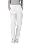 Adar Universal Scrubs for Women - Tapered Cargo Scrub Pants - 506 - White - M