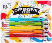 Funny Offensive Crayons Ballpoint Writing Pens, Pack of 5, Black