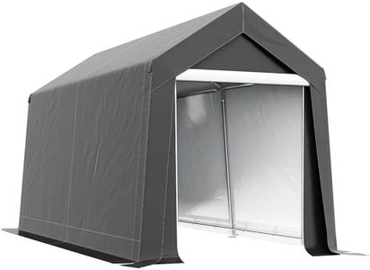 Outsunny 7' x 12' Garden Storage Tent, Heavy Duty Outdoor Shed, Waterproof Portable Shed Storage Shelter with Ventilation Window and Large Door for Bike, Motorcycle, Garden Tools, Gray