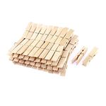 uxcell Wooden Photos Paper Laundry Hanging Clothes Pins 60mm Length 60pcs