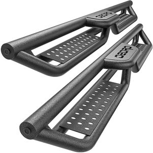 Running Boards Compatible with Dodge Ram Crew Cab 1500 2009-2018 (Incl. 2019-2024 1500 Classic), 2010-2024 2500/3500, 6" Two-Stair Side Step Rail Drop Nerf Bars (Excl 19-25 1500 New Body)