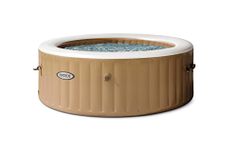 INTEX 28425EH PureSpa Bubble Massage Spa Set Outdoor Inflatable Portable Hot Tub, Includes Energy Efficient Spa Cover, Saltwater System Ready, 4 Person, 77in x 28in