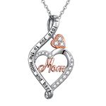 FLYOW Christmas Mom Gifts, Sterling Silver Heart Infinity Necklace for Women,Mothers Day Jewelry Birthday Gifts for Mom from Daughter Son