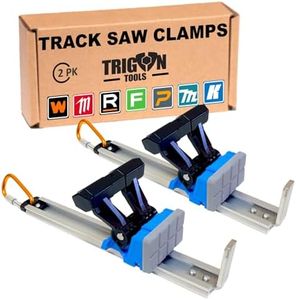 Quick Release Track Saw Clamp, Clamps for Circular Saw Guide Rail System, Track Clamps for - Plunge Saw, Track Saw Guide, Tracksaw Track Extension, Woodworking Track Clamps, Tracksaw Accessories | 2PK