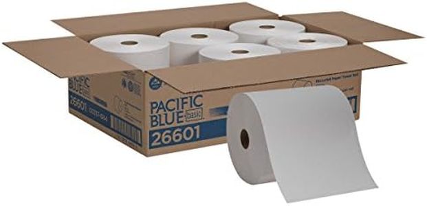 Georgia-Pacific Blue Basic Recycled Paper Towel Rolls (Previously Branded Envision) by PRO , White, 26601, 800 Feet Per Roll, 6 Rolls Per Case