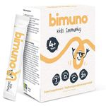 Bimuno Kids Immunity | 4-in-1 Prebiotic with Vitamin D3, C, Zinc | Immune & Gut Support | Vegetarian, Gluten Free | 1 Month Supply