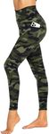 ZOOSIXX High Waisted Leggings for Women - Tummy Control Soft Opaque Printed Pants with Camo, Leopard for Running Workout