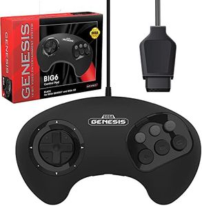 Retro-Bit BIG6 Controller Pad for SEGA Genesis - Original Port - Black