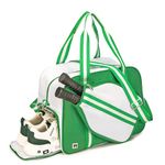 ROYAL FAIR Pickleball Bags with Shoe Compartment for Women Men Ladies - Unisex Sling Backpack with Equipment Accessories, Paddle Cover Case - Large Tote Shoulder Racquet Sports Gym Duffle (Green)