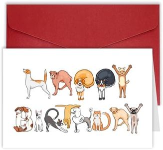 Bhiosng Happy Birthday Card for Dog Lover, Funny Dogs Birthday Cards for Men Women, Cute Dogs Owner Birthday Gift From Dogs, Humor Dogs Birthday Gift Card For Dad Mom Brother Sister