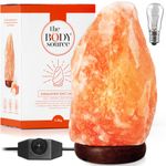 The Body Source Himalayan Salt Lamp (3-5kg) with Dimmer Switch - All Natural and Handcrafted with Wooden Base