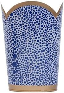 Jaye's Studio Enamel Wastebasket, Blue White Tulip Bin, Shagreen Bathroom