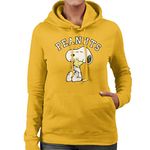 All+Every Peanuts Snoopy Hugs Woodstock Women's Hooded Sweatshirt Gold