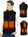 Heated Gilet for Men,Heated Vest with 10000mAh Battery Pack, Lightweight Heated Fleece Vest with 3 Temperature Levels/6 Heating Zones USB Heated Gilet