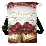 GIFTPUZZ Messenger Bags Women's Handbag Purse Outdoor Travel Hiking Casual Small Crossbody Shoulder Slings, Merry Christmas Bell, One Size