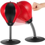 Honoson 2 Pcs Desktop Punching Bag Gift for Christmas with Suction Cup Stress Relief Boxing Punch Ball Funny Party Gifts for Office Desk Table Counters, Red, Black