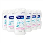 Sanex Zero% Hypoallergenic Baby Bath Foam & Shampoo 450ml x 6 | 0% fragrance, colourants, sulphates* & soap | soothes delicate skin | paediatrician approved | tear free formula