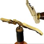 A Bar Above Manual Wine Bottle Opener – Corkscrew Wine Key for Servers, Waiters & Home Bartenders with Foil Cutter & Bottle Cap Remover – Beer & Wine Tool Accessories (Gold, Single Pack)