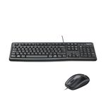 Logitech MK120 Wired Keyboard and Mouse Combo for Windows, Optical Wired Mouse, Full-Size Keyboard, USB Plug-and-Play, Compatible with PC, Laptop, QWERTY UK English Layout - Black