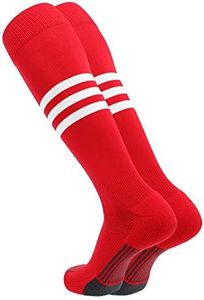 TCK Performance Baseball/Softball Socks (Scarlet/White, Small)