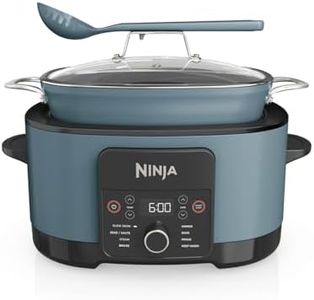 Ninja Foodi PossibleCooker (8 l), 8-in-1 Digitaler Multikocher & Schongarer mit Topf, Dampfeinsatz, Löffel & Glasdeckel, Slow Cooker, Dämpfen, Anbraten, Backen, 8 Portionen, Meersalzgrau, MC1001EU