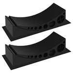 LogicBlue Technology LevelMatePro Curved RV Leveling Ramps - Set of 2 with Wheel Chocks and Grip Mats - Adjustable, Durable, and Compact for Easy Leveling on The Go