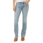 Silver Jeans Co. Women's Britt Low Rise Curvy Fit Slim Bootcut Jeans, Light Wash, 26W x 31L
