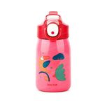 FunBlast Cartoon Design Hot and Cold Water Bottle for Kids - Double Walled Vacuum Insulated Stainless Steel Bottle, Insulated Stainless Steel Bottle, Thermos Flask with Straw (400 Ml)