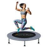 LET'S PLAY® Imported Trampoline Jumping Trainer for Adults and Kids, 36 INCH Rebounder Trampoline with Metal Springs and Padding for Indoor and Outdoor (Silver)