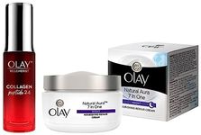 Olay Regenerist Collagen Peptide 24 Face Serum, 30 ml, Clear & Olay Night Cream Natural Aura Nourishing Repair Cream,50g