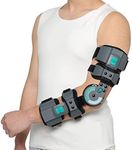 DOUKOM Hinged ROM Elbow Brace, Adjustable Post-Op Splint Stabilizer for Post-Op, Surgery Recovery, Ligament and Tendon Repairs and Dislocation, Left